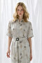 Trace Collection Cotton Linen Shirt Dress - Stone - 3