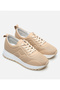 Women's Leather Beige Sneakers - 3