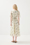 V-Neck Patterned Long Tencel Dress - Green - 6