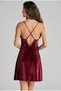 Velvet Satin Women's Nightgown - 840 Claret Red - 3