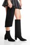 Women's Suede Snap-On Design Pointed Toe Thick Heeled Boots