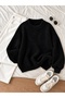 Black Crew Neck Oversize Women's Knitwear Sweater