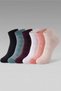 6-Piece Mixed Color Women's Bamboo Self-Patterned Seamless Flexible Bootie Socks - Premium - 2