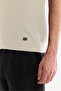 Men's Ecru Polo Collar Buttonless Soft Touch Regular Fit Knitwear T-Shirt A61Y5021 - 6