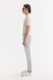 Men's Gray Elastic Waist Viscose Blended Elastane Slim Fit Chino Trousers A61Y3212 - 3