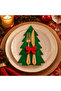 Green 6-Piece Decorative Pine Tree Napkin Holder, Cutlery Holder, Felt Christmas Ornament, Christmas Decoration
