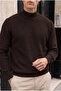 Peck Half Turtleneck Thessaloniki Knitted Men's Sweater - Brown - 6