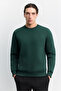 Men's Dark Green Crew Neck Injection Printed 3 Yarn Raised Sweatshirt A62Y1291 - 5