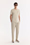 Men's Beige Elastic Waistband Side Zipper Pocket Technical Fabric Jogger A61Y3413 - 7