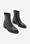 Women's Zippered Heeled Daily Boots Huna Black - 5