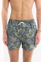 Men's Navy Blue Quick Dry Printed Relaxed Fit Swim Shorts with Bag A61Y3815 - 4