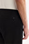 Men's Black Elastic Waist Lace-Up Side Zipper Pocket Interlock Knitted Regular Fit Shorts A61Y3633 - 6