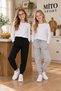 Flat Children's Sweatpants with Pockets and Elastic Waist Black Gray Ribana - 2