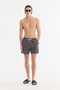 Men's Black Quick-Drying Printed Relaxed Fit Swim Shorts with Bag A61Y3828 - 8