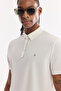 Men's White Non-Curling Polo Collar Non-Wrinkle Quick-Dry Technical Fabric Regular Fit T-Shirt A61Y1108 - 3