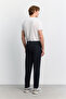 Men's Black Elastic Waist Lace-Up Soft Touch Regular Fit Sweatpants A62Y3400 - 5