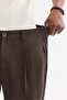 Men's Brown Side Elastic Tencel Blended Relaxed Fit Trousers A61Y3004 - 5