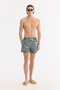 Men's Navy Blue Quick Dry Printed Relaxed Fit Swim Shorts with Bag A61Y3815 - 8