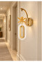 Defne Stylish Led Sconce with Butterfly Stone Pendant Lamp in Rose Gold - 3