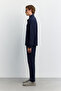 Men's Navy Blue Classic Collar Wrinkle-Resistant Quick-Dry Technical Fabric Comfort Fit Shirt Jacket A62Y2518 - 3