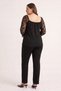 Square Neck Sleeves Lace Blouse - 3