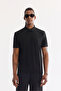Men's Black Elastic Waist Anti-Wrinkle Quick-Drying Technical Fabric Regular Fit Knitted Shorts A61Y3626 - 7