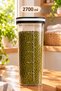 5136-1 Anthracite 2-Piece Food Container Set – 2700 ml Smoked Legume Storage Container with Sliding Lid - 6