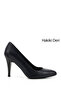 Women's Navy Blue Antique Pointed Toe Thin Heeled Genuine Leather Stiletto