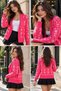 Women's Patterned Jacket Collar Knitwear Cardigan - 3