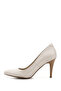 Women's Beige Antique Pointed Toe Thin Heels Genuine Leather Stiletto - 4