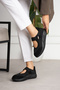 Women's Black Orthopedic Sole Velcro Ballerina Casual Sports Shoes - Comfortable and Lightweight Seferi112 - 3