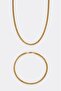 4mm Retro Gold Steel Chain Men's Necklace and Bracelet Set Ka1062Al