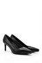 Women's Black Platinum Pointed Toe Thin Heeled Genuine Leather Stiletto - 4