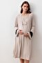 Polka Dot Long Sleeve Short Lycra Viscose Maternity Dressing Gown Nightgown Set - 4