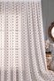 Linen Textured Brown Colored Ecru Tulle Curtain with Pompom Detail 1/3 Sik Pile No Ironing Required Children's Room Tulle - 2