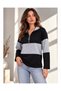 Women's color block zip-up sweatshirt / top - 3