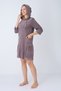 Women's Bamboo Micro Fabric Zippered Pocket Hooded Long Sleeve Dress / K.Vizon 3739 - 3