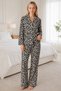 Women's Patterned Relaxed Leopard Pajama Set 4665