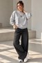 Women's Teddy Bear Embroidered Basic 2 Thread Sweatshirt - 4