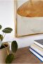 Horizontal Glass Table with Abstract Balance Concept - White Metal Framed Table for Home, Business, and School - 4