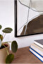 Foggy Stain Themed Horizontal Glass Table - Black Metal Framed Table for Home, Business, and School - 4