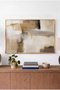 Horizon of the Earth Horizontal Glass Table - Gold Metal Framed Home, Business and School Table