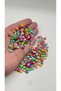 Letter Beads Mixed Color Gilded 75 Grams Average 500 Pieces - 2