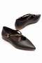 Large Size Women's Ballerinas Brown Double Strapped Hurdan Sole - 3