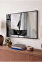 Monochrome Detailed Horizontal Glass Table - Black Metal Framed Table for Home, Business, and School - 3