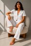 Night Snow White Women's Classic Natural Button Night Pajama Set - 5