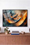 Majestic Black and Fire-Wrapped Concept Horizontal Glass Table - Black Metal Framed Table for Home, Business, and School