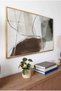Foggy Stain Themed Horizontal Glass Table - Gold Metal Framed Table for Home, Business, and School - 2