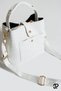 Women's Hand and Shoulder Bag with Logo, Bucket Model, Double Strap, Zippered, Stylish White - 3