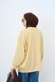 Women's Asymmetrical Zippered Oversize Sweatshirt Yellow - 4